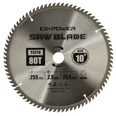 이엑스파워 원형톱날 팁쏘 목재용 255mm EXC-10080, 1개