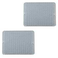 방수 실리콘 식탁 매트, 연그레이, 2개, 30 x 40 cm