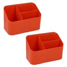 알로데 심플 다용도 수납꽂이, TYPE02 레드 3칸, 2개