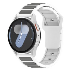 하마테 블록 투톤 실리콘 루프 스트랩 20mm, 화이트그레이, 1개