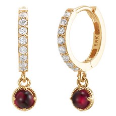 새미쥬얼리 여성용 14K 가넷스틱 원터치 귀걸이 + 쇼핑백