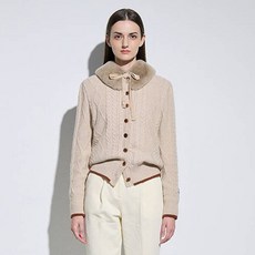 Garment Golf 女款防風麻花毛絨開襟衫