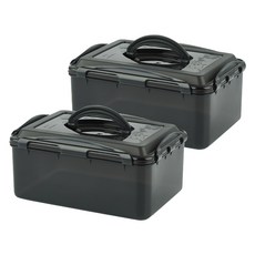 EASY&FREE Prive 泡菜容器 黑色, 2個, 2.6L