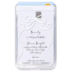 유스픽 디자인 맥세이프 슬라이드 투명 카드포켓, 93 발레코어 리본타이 롱 화이트, 1개