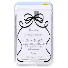 유스픽 디자인 맥세이프 슬라이드 투명 카드포켓, 91 발레코어 리본타이 롱 블랙, 1개