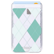 유스픽 디자인 맥세이프 슬라이드 카드포켓, 139 아가일체크 민트, 1개