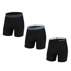 SPYDER 男款空氣貼合黑色系列長四角內褲 3件組 95~110