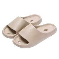 UNHEVE 素色排水浴室拖鞋, 1個, 02 淺咖啡色