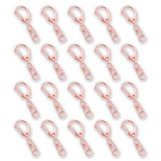 Inp 旋轉鑰匙圈配件D型環, 20個, 玫瑰金