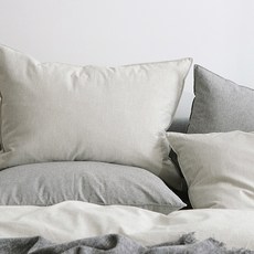 tacca tacca Cotton Fresh Aero純棉絎縫枕頭套, 1個, 灰色
