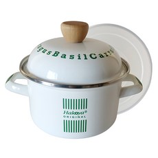 HAKOYA 電磁爐琺瑯蔬食餐桌雙耳鍋 雙層鍋蓋 HA-G0160, 16cm, 1個, 橘色