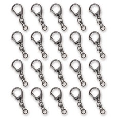 Inp D型扣環 旋轉鑰匙圈材料, 20個, 灰色