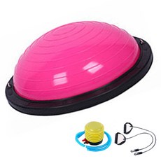 RADOST 平衡半圓平衡球 + 彈力帶 + 打氣筒組合 PLXQ002, 粉紅色