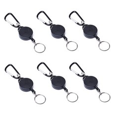 Khohimo 鋼絲防丟失鑰匙圈 4W488, 黑色, 6個