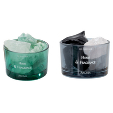 미소로운 아로마테라피 소품 디퓨저 크리스탈 스톤, 그린, 블랙, 2개