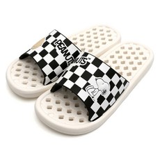 SHOELAMODE Peanuts 史努比格紋浴室拖鞋, 白色, 1個