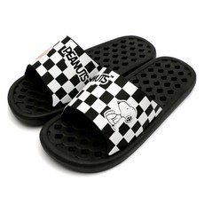 SHOELAMODE Peanuts 史努比格紋浴室拖鞋, 黑色, 1個