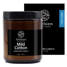 Olebien 經典香氛蠟燭, 棉柔, 200g, 1個