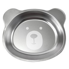 키친유 베어 스텐 304 간식접시, 실버, 1개