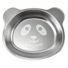 kitchen U Funny Panda 304不鏽鋼點心盤, 銀色, 1個