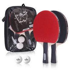 ROCKY SPORTS 橫拍桌球拍 2入 + 球 2入 + 球拍套組 K1000, 1套