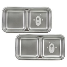 kitchen U 幼兒用熊熊不鏽鋼304 2格深餐盤, 單一顏色, 2個, 單品