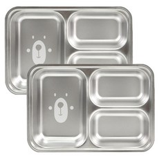 kitchen U 兒童小熊304不鏽鋼3格加深餐盤, 單一顏色, 2個, 單品