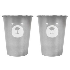 kitchen U 幼兒用小熊304不鏽鋼杯, 單一顏色, 350ml, 2個