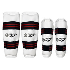 PRO-SPECS PU 跆拳道護具 護肘 + 護脛組, 1個, 白色