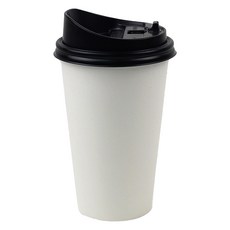 아이엔피 화이트무지 종이컵 473ml + 롱개폐 뚜껑 세트, 100개입, 1세트
