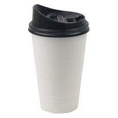 Inp 白色素面紙杯 380ml + 長型開關杯蓋組合, 1套