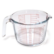 벨로비 내열유리 멀티 계량컵, 혼합색상, 1L, 1개