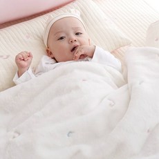 아리베베 유아용 극세사 자수 모달 양면 밍크 차렵이불, 무지개