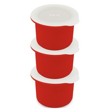 DKU 迷你膠囊型副食品矽膠收納盒, 35ml, 3個, 紅色