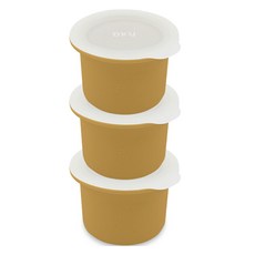 DKU 迷你膠囊型副食品矽膠收納盒, 35ml, 3個, 棕色