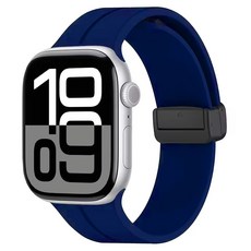 커버72 애플워치 마그네틱 디버클 실리콘 스트랩 42 / 44 / 45 / 46 / 49mm, 네이비, 1개