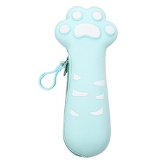 아트조이 냥발바닥 실리콘 젤리 파우치형 필통, 1개, 라이트블루