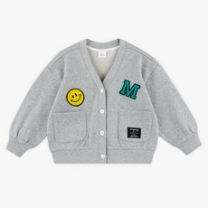 MARI N MORI 男童微笑Mori貼片針織開襟衫