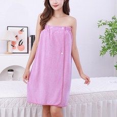 INART 女款防滑落扣環式浴袍 140 x 70 cm, 1個, 淺紫色