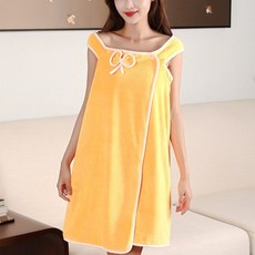 吸水性佳的浴袍, 黃色緞帶, 1個