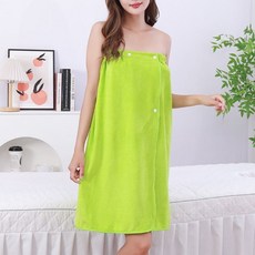 INART 女款防滑落扣環式浴袍 140 x 70 cm, 1個, 綠色