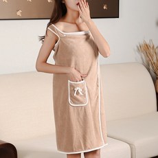 吸水性佳的浴袍, 卡其色口袋, 1個