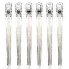 TENEJER 美容院矽膠髮帶髮夾 大型, 白色, 6個