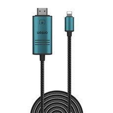 온텐 iOS 8핀 HDMI 1080p 미러링 케이블 2m, 1개