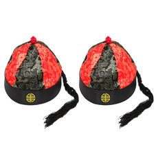 派對道具帽 中, 2個, 黑紅色