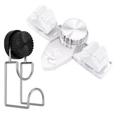 MONACO OLIVE 雙重吸附旋鈕雙效拖把架 + 臉盆架套組, 拖把架(透明) + 臉盆架(黑色), 1套