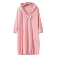 Market Pio 浴室蝴蝶結亮點連帽浴袍 98 x 140 cm, 款式1, 1個