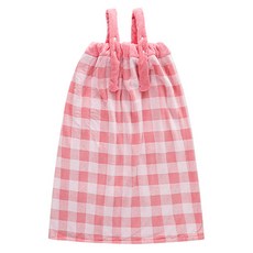 Market Pio 浴室格紋毛巾式浴袍, 款式1, 1個