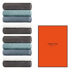 Songwol 松月 30支棉素色洗臉毛巾 150g 10條+收納盒 10個組, 1組, 隨機出貨