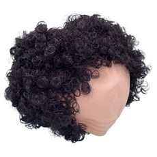 Party09 派對用光頭假髮 捲髮款, 黑色, 1個